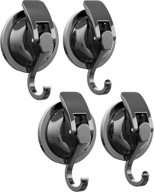 TAILI Vacuum Suction Shower Hooks, 4-Pack