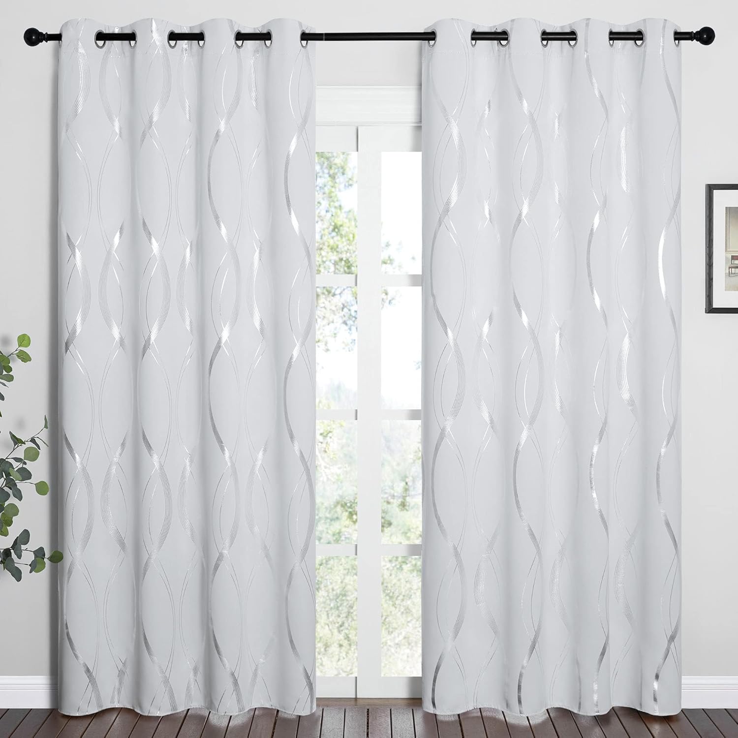 NICETOWN Room Darkening Blackout Grommet Curtains — Pair