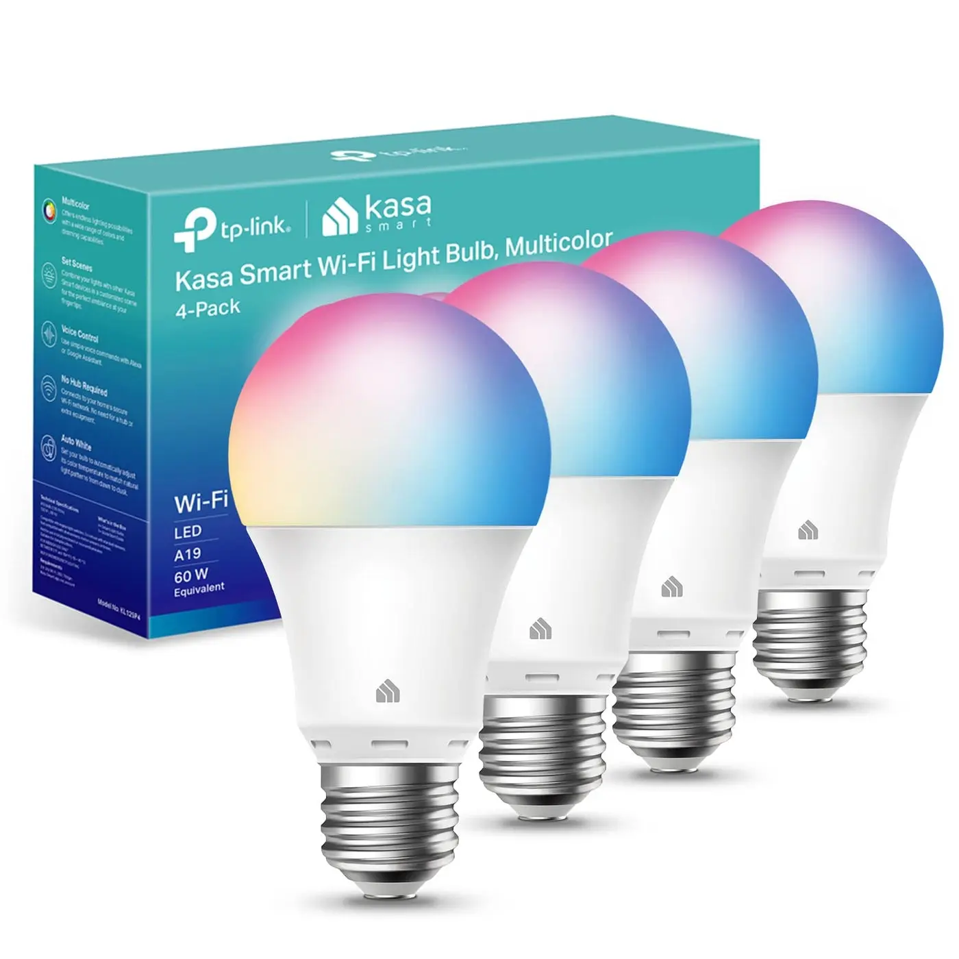 Kasa Smart Bulb, 4-Pack, Color