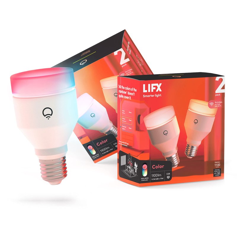 LIFX Color Smart Bulb, 2-Pack