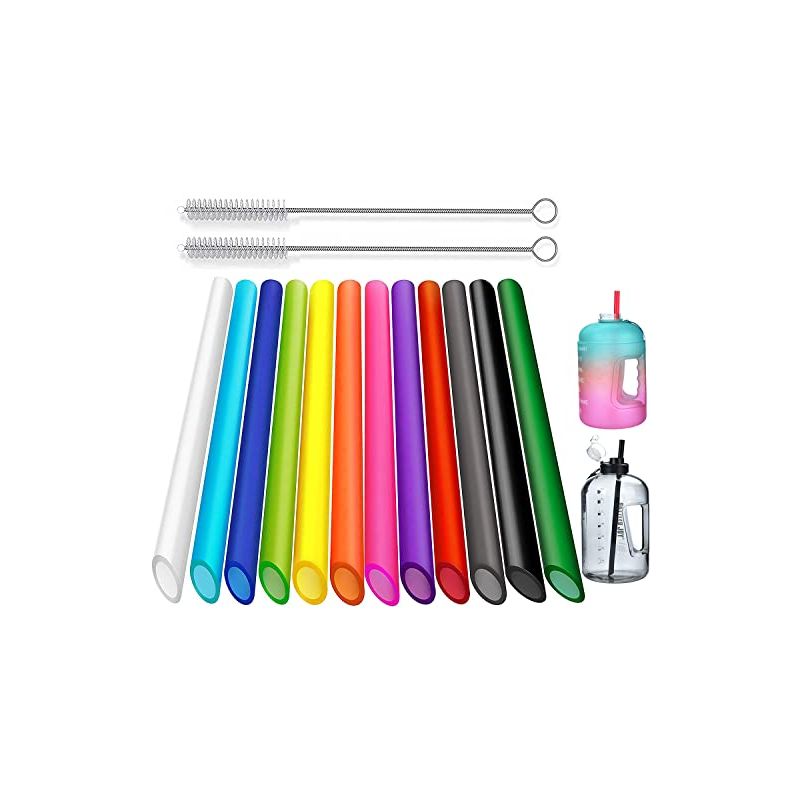 Yihong Reusable Silicone Straws, 12-Pack