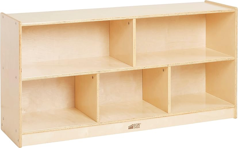 ECR4Kids Birch 5-Compartment Mobile Storage Cabinet