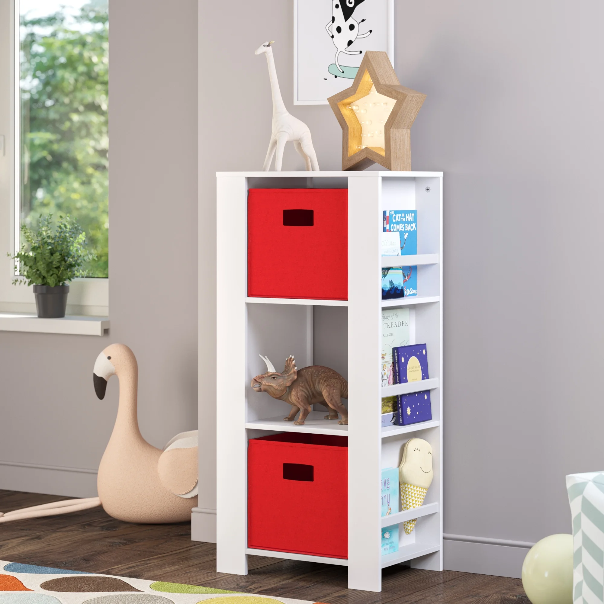 RiverRidge Kids Bookcase with Toy Organizer