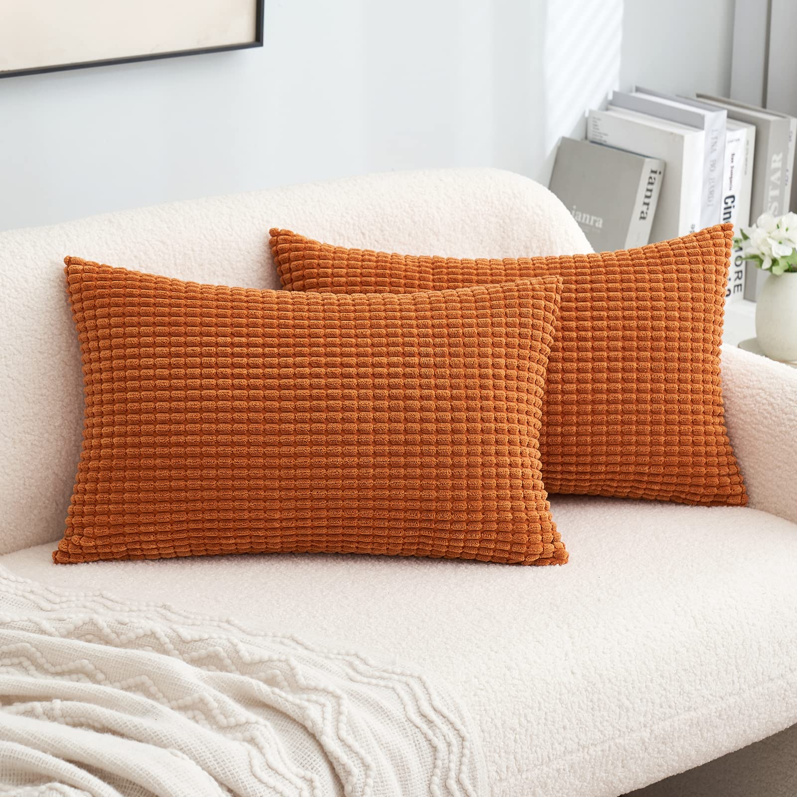MIULEE Lumbar Pillow, Corduroy, 12x20