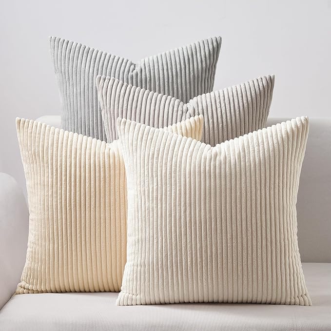 Topfinel Outdoor Pillow Covers, Waterproof, 4-Pack