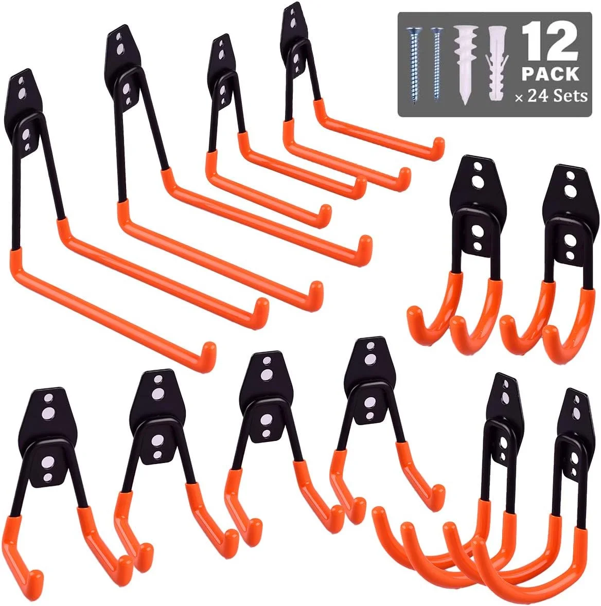 Impresa Heavy-Duty Garage Storage Hooks, 12-Pack