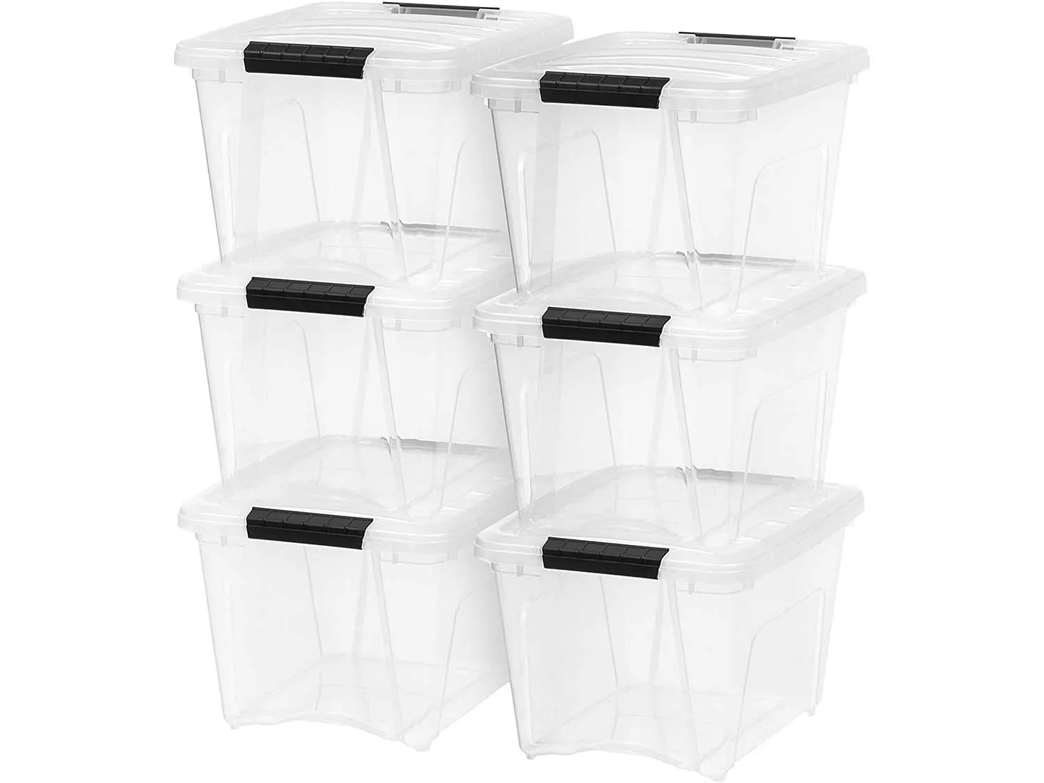IRIS USA 19-Quart Stackable Storage Box, 6-Pack