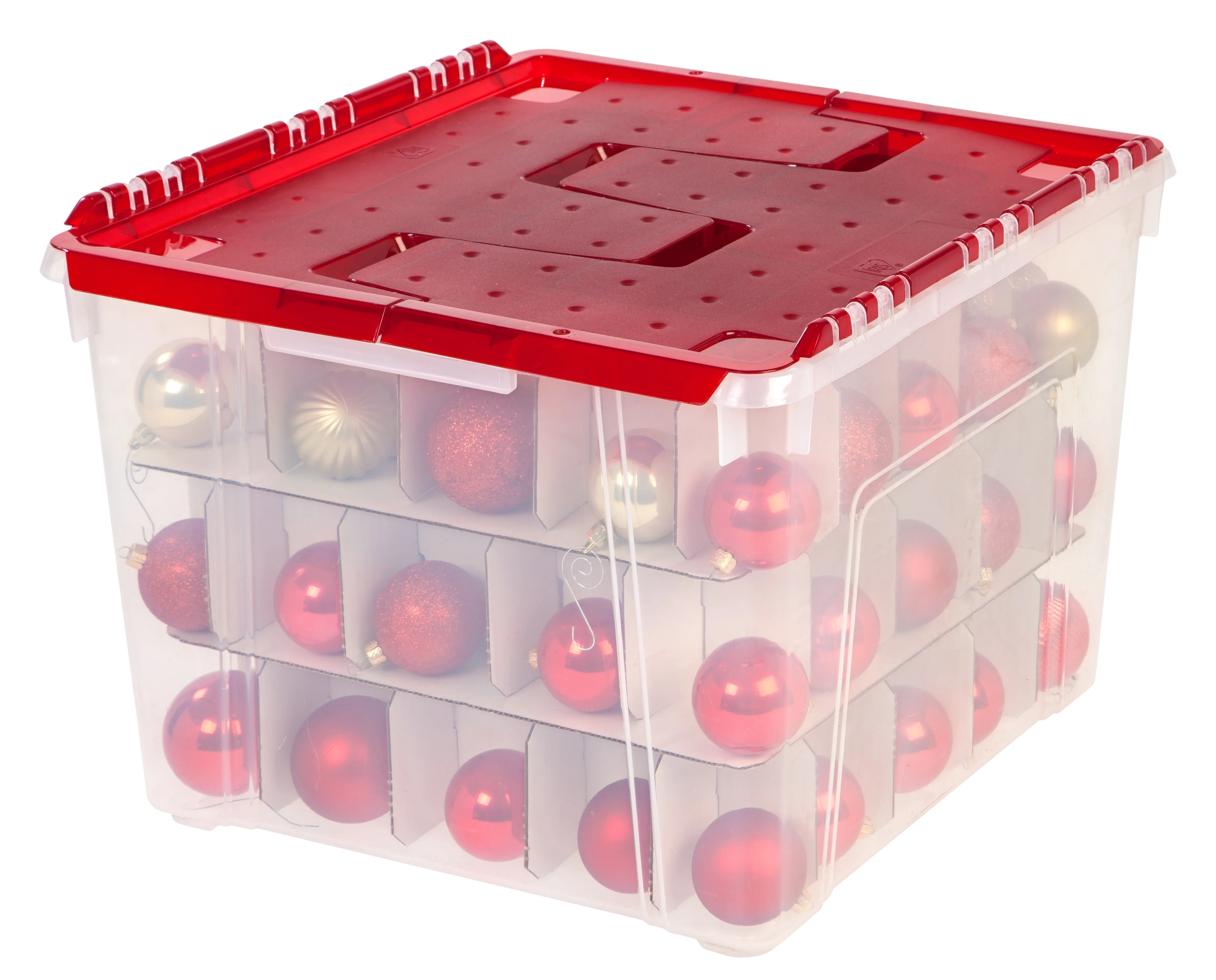 IRIS USA Holiday Ornament Storage Box