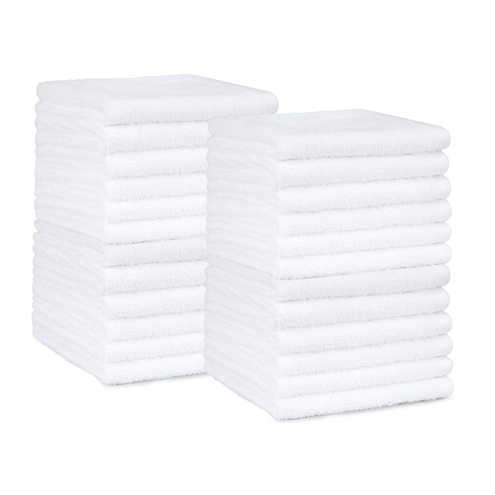 Amazon Basics Washcloths, 24-Pack