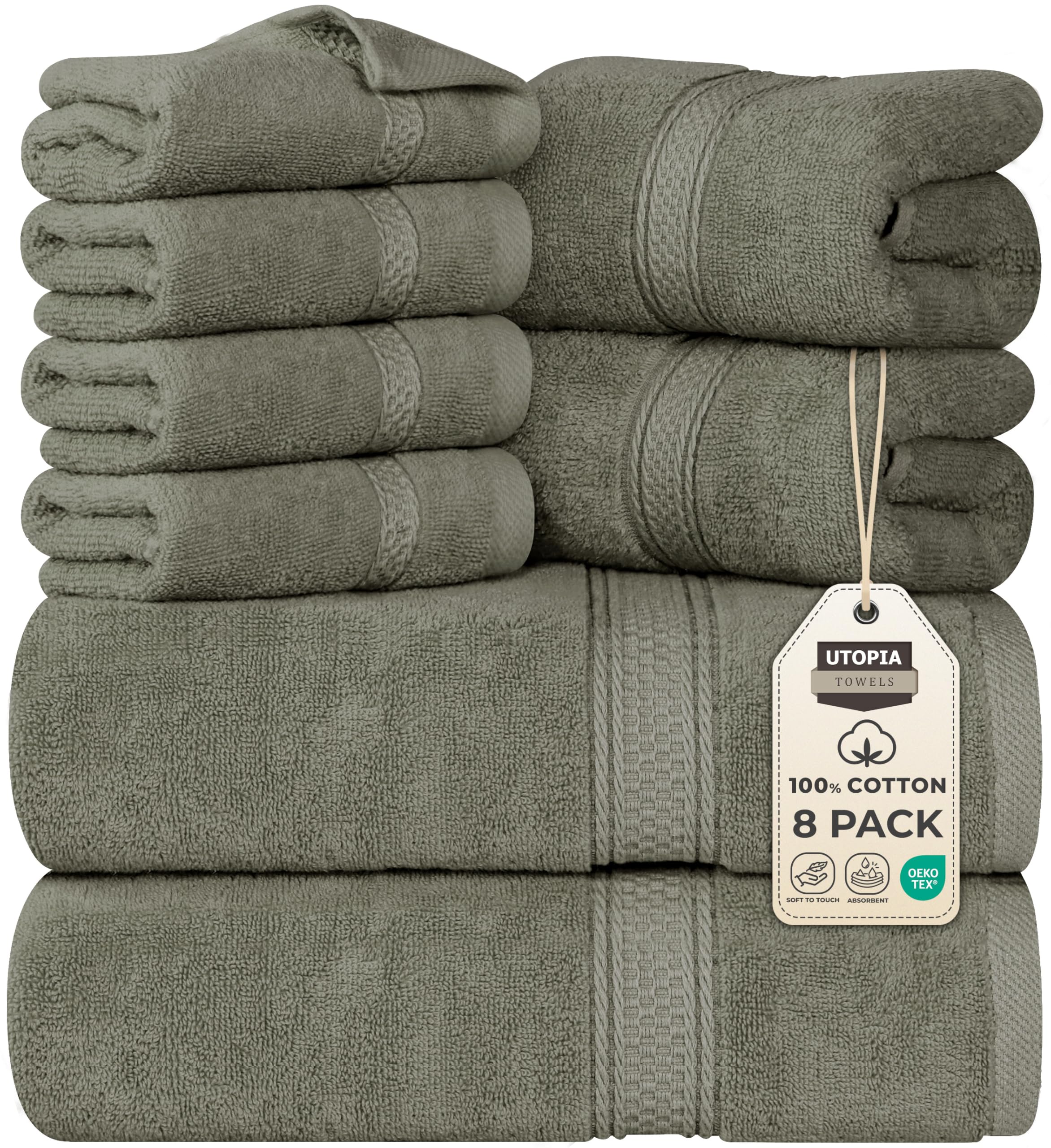 Utopia Towels 8-Piece Premium Bath Towel Set