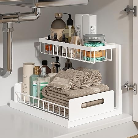 DecoBros Expandable Under Sink 2-Tier Shelf Organizer