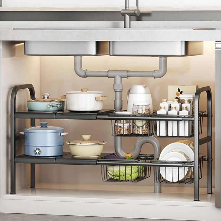 HBlife Expandable Under Sink Organizer Shelf