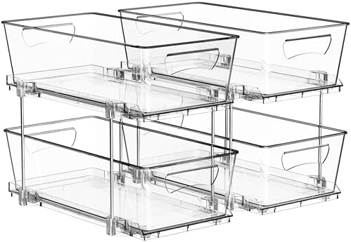 SimpleHouseware Stackable Cabinet Shelf Organizers, 2-Pack