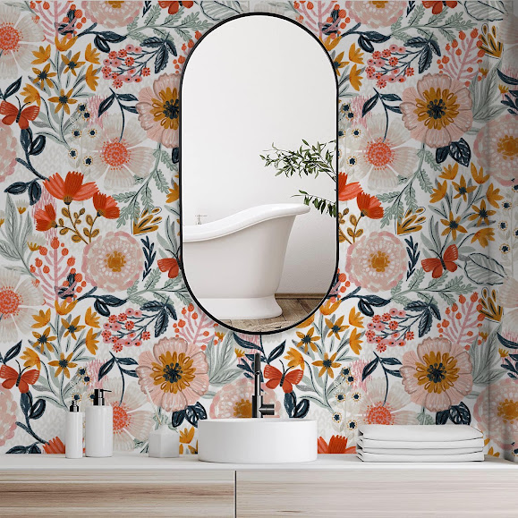 HAOKHOME Modern Peel and Stick Wall Mural, Terrazzo