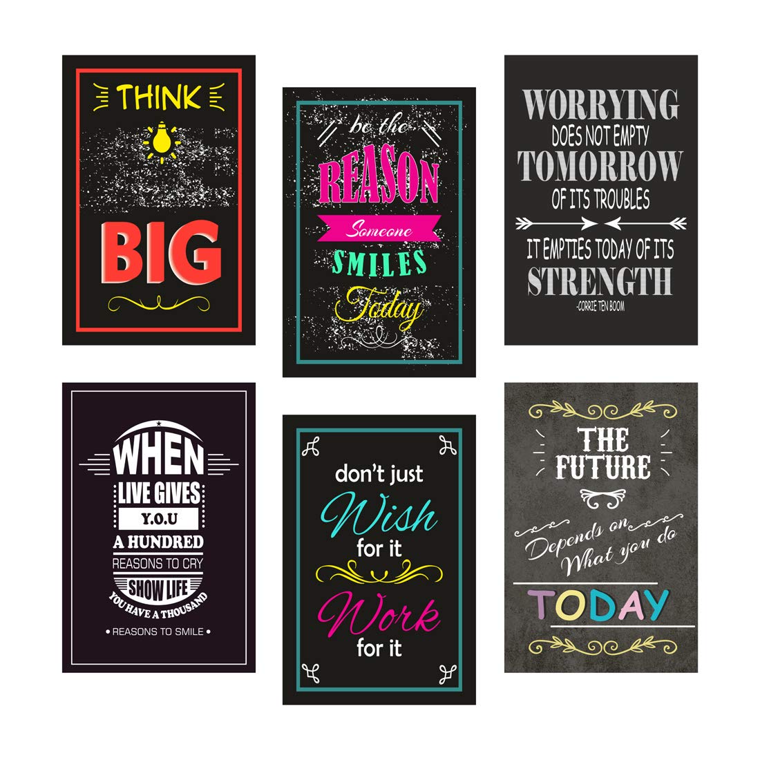 HPNIUB Motivational Quotes Wall Art, Set of 6