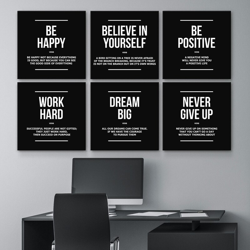 iHeartPrints Motivational Office Posters, 6-Pack