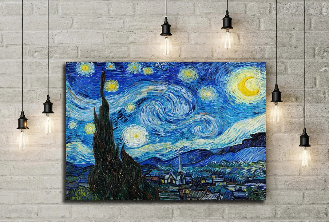 Lighted Canvas Wall Art with LED Lights, Starry Night