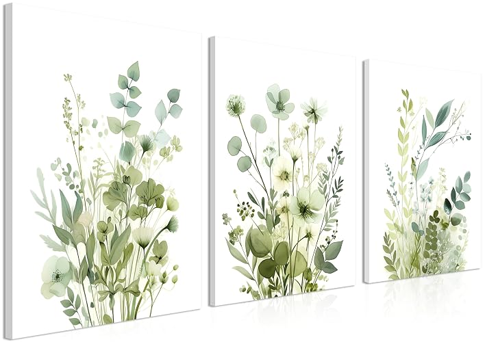 NIIQIN Botanical Canvas Prints, Set of 3