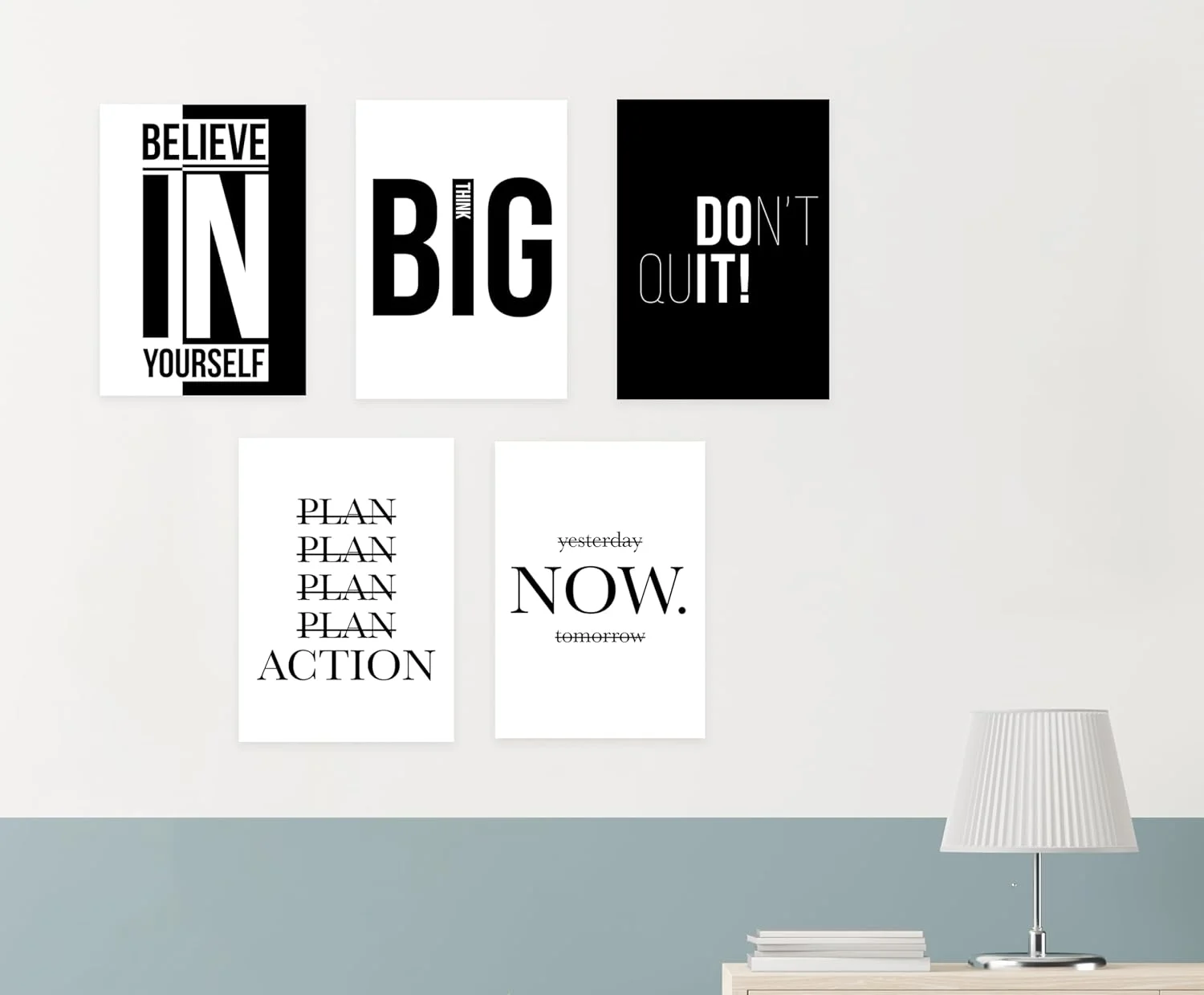 Quotable Motivational Wall Art Prints, Set of 5