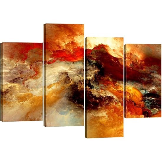 Wieco Art Large Abstract Canvas Print, 48x32